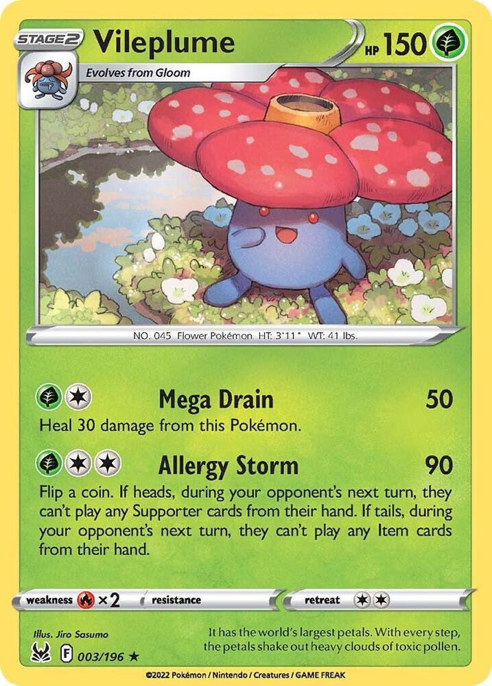 Vileplume 003/196 (SWSH11: Lost Origin)  - Holofoil