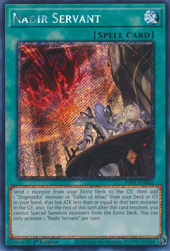 Nadir Servant Platinum Secret Rare RA01-EN062 (25th Anniversary Rarity Collection)  - 1st Edition