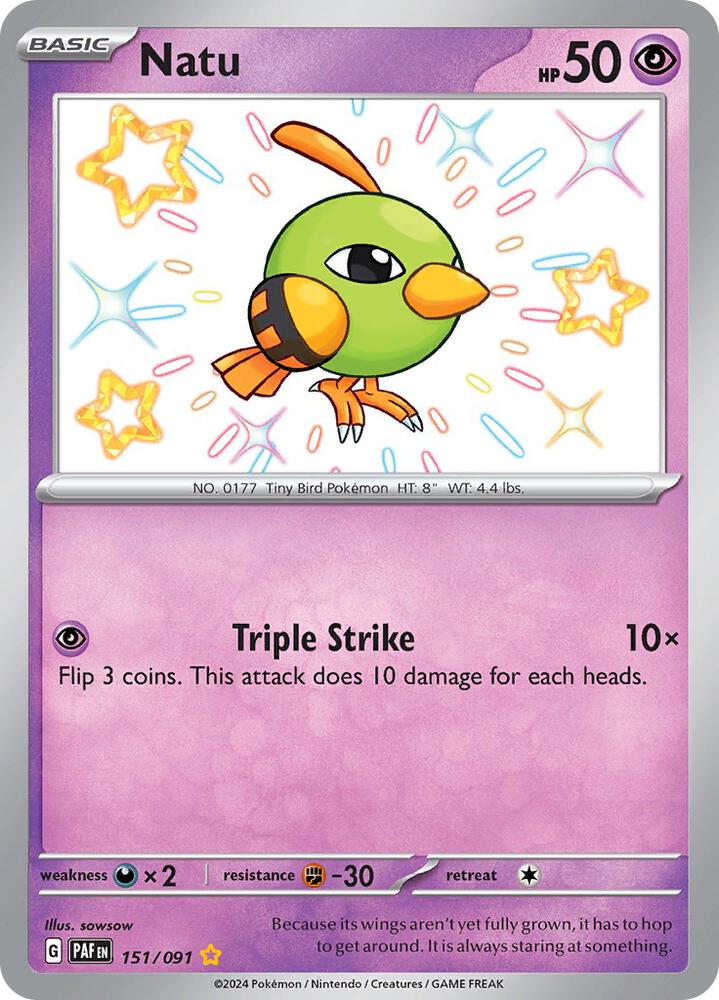 Natu 151/091 (SV: Paldean Fates)  - Holofoil