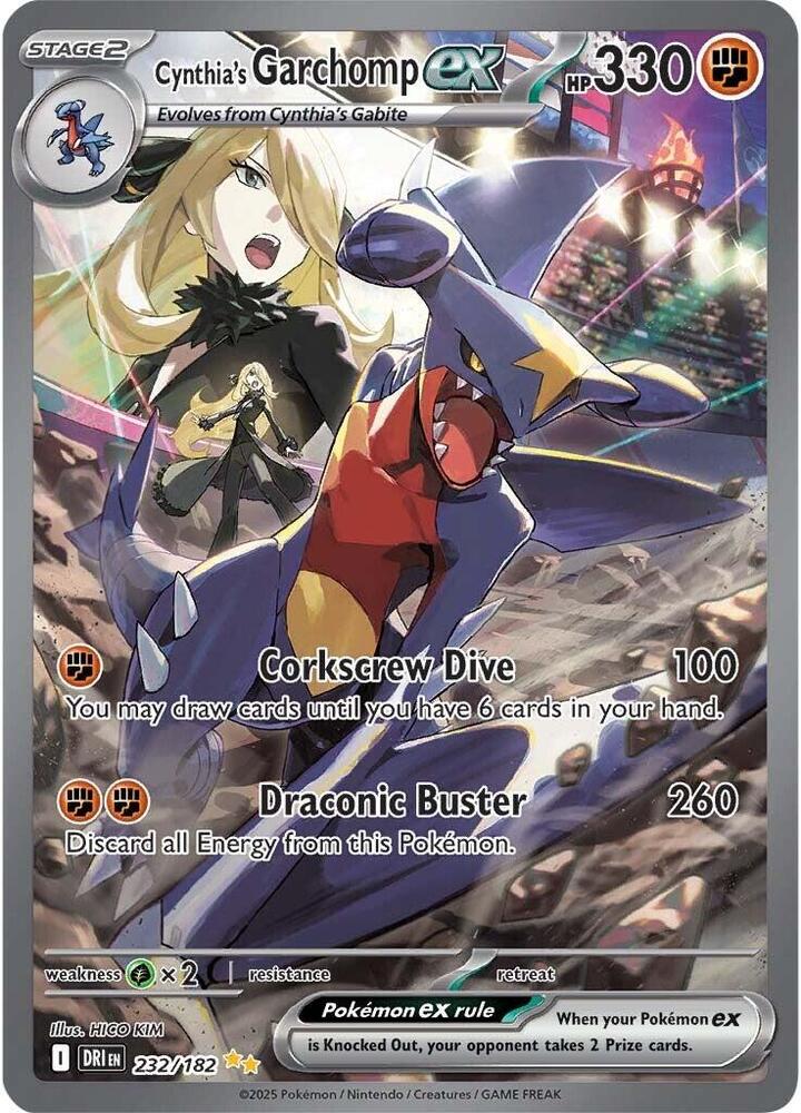 Cynthia's Garchomp ex 232/182 (SV10: Destined Rivals)  - Holofoil