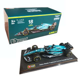 Bburago Formula Racing 1:43 2023 F-1 Aston Martin AMR23 #18 Stroll with Helmet
