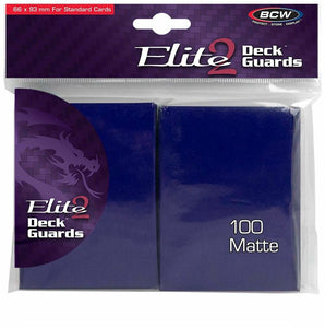 BCW Deck Protectors Standard Elite2 Matte Blue (66mm x 93mm) (100 Sleeves Per Pack)