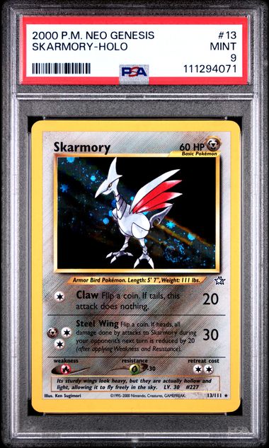 2000 POKEMON NEO GENESIS #13 SKARMORY-HOLO PSA 9