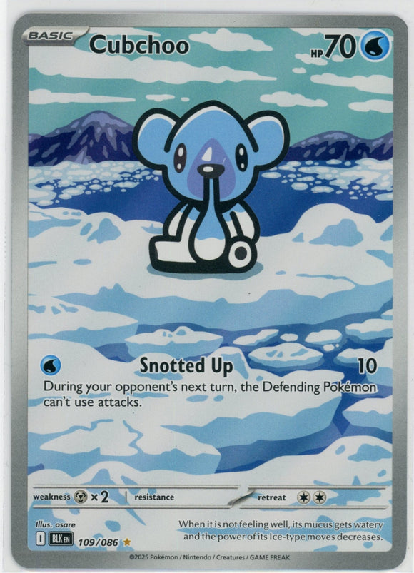 Cubchoo Black Bolt  Illustration Rare  109/086