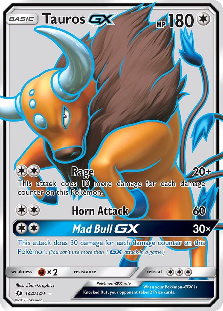 Tauros GX 144/149 (SM Base Set)  - Holofoil