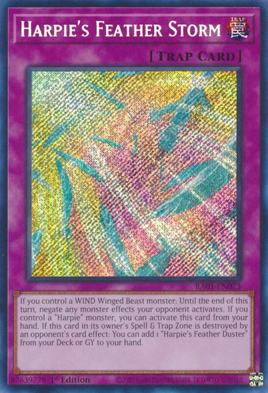 Harpies Feather Storm Secret Rare RA01-EN073 (25th Anniversary Rarity Collection)  - 1st Edition