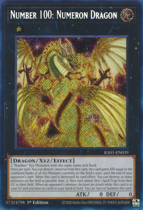 Number 100 Numeron Dragon Secret Rare RA01-EN039 (25th Anniversary Rarity Collection)  - 1st Edition