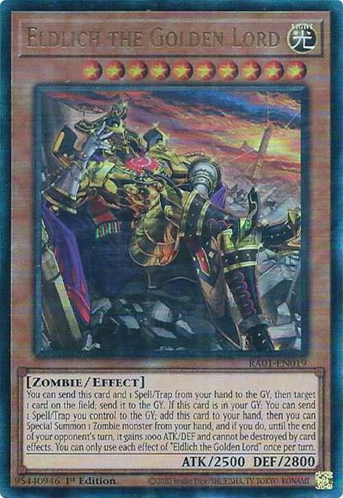 Eldlich the Golden Lord Alternate Art PUR RA01-EN019 (25th Anniversary Rarity Collection)  - 1st Edition