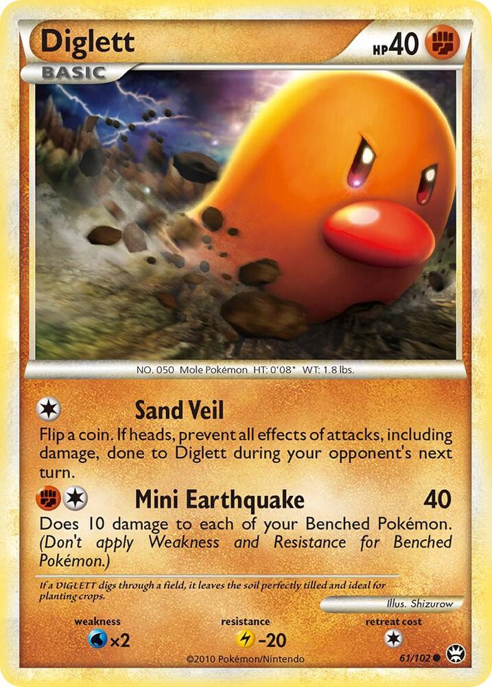 Diglett 61/102 (Triumphant)  - Reverse Holofoil