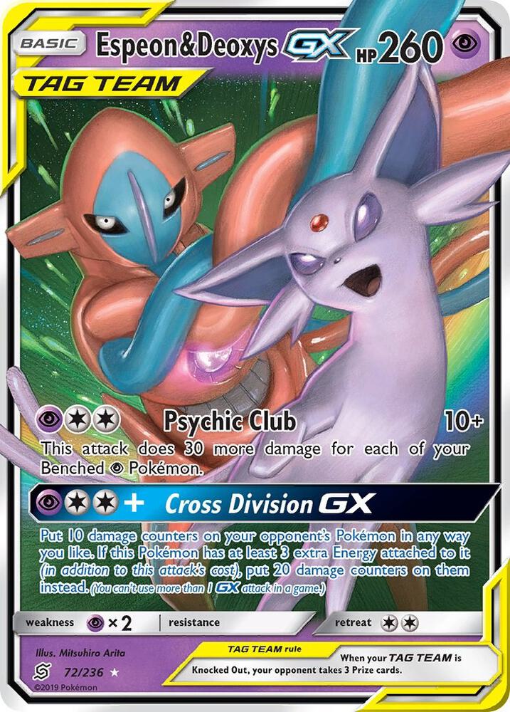 Espeon and Deoxys GX 72/236 (SM - Unified Minds)  - Holofoil