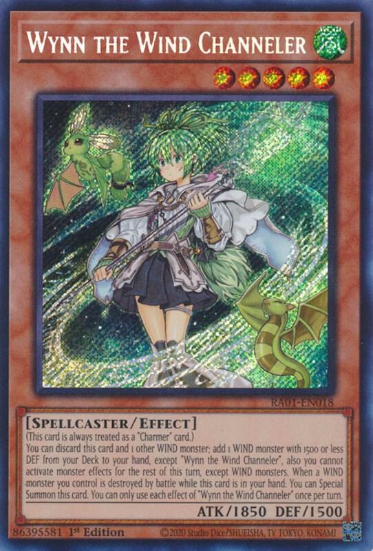 Wynn the Wind Channeler Secret Rare RA01-EN018 (25th Anniversary Rarity Collection)  - 1st Edition