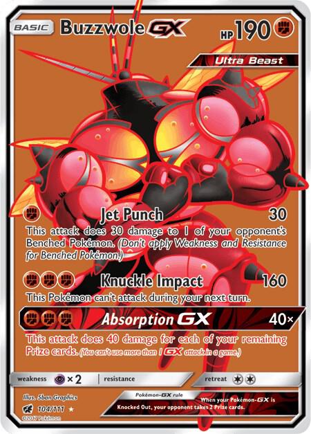 Buzzwole GX 104/111 (SM - Crimson Invasion)  - Holofoil
