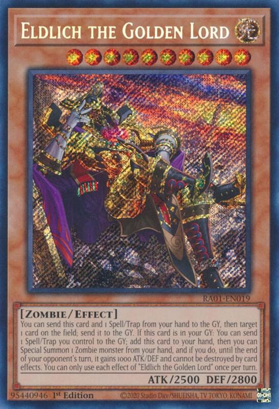 Eldlich the Golden Lord Alternate Art Secret Rare RA01-EN019 (25th Anniversary Rarity Collection)  - 1st Edition