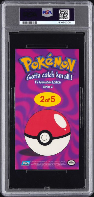 2000 TOPPS POKEMON TV ANIMATION SERIES 2 OVERSIZED TIN TOPPER #2 ASH & OTHERS ANIM.SE.2-OVRSZD.TIN TPPR. PSA 9