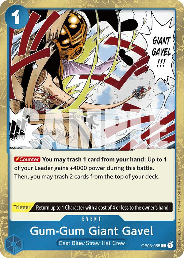 Gum-Gum Giant Gavel OP03-055 (Premium Booster -The Best-)  - Jolly Roger Foil