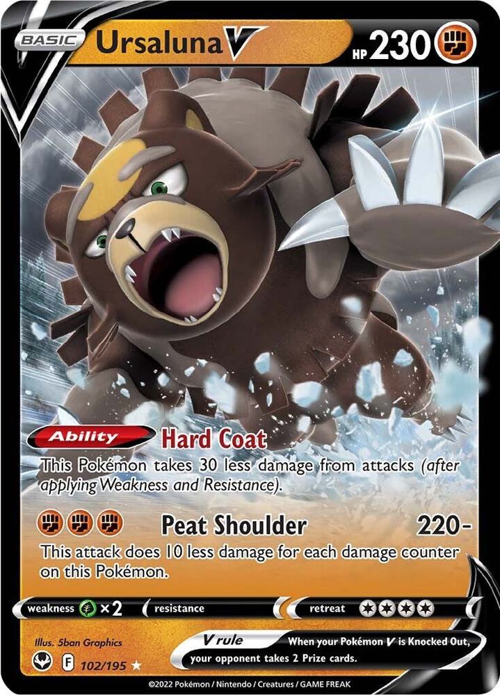 Ursaluna V 102/195 (SWSH12: Silver Tempest)  - Holofoil