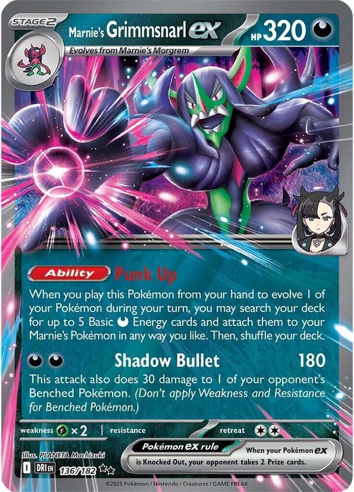 Marnie's Grimmsnarl ex 136/182 (SV10: Destined Rivals)  - Holofoil
