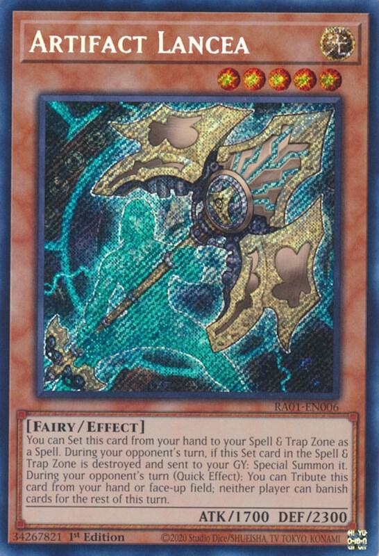 Artifact Lancea Secret Rare RA01-EN006 (25th Anniversary Rarity Collection)  - 1st Edition