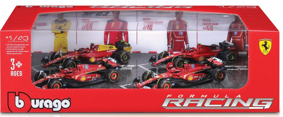 Bburago F1 Gift Set 1:43 Ferrari #16 Leclerc - 4 piece Gift Pack