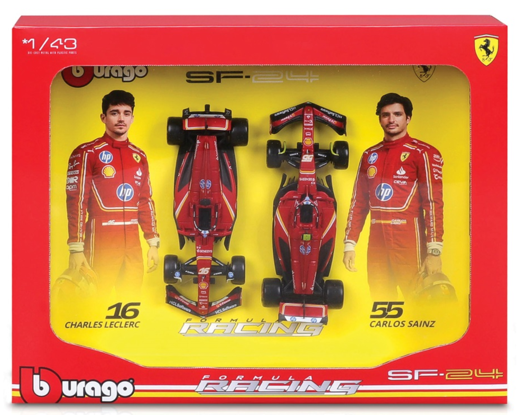 Bburago F1 Gift Set 1:43 2024 Ferrari SF-24 - 2 piece Gift Pack