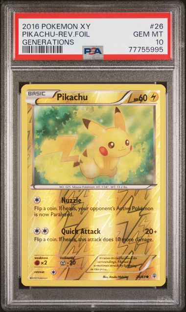 2016 POKEMON XY GENERATIONS #26 PIKACHU-REV.FOIL GENERATIONS