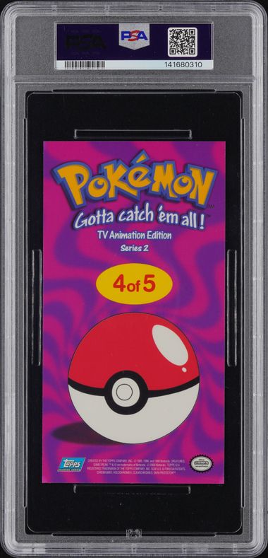 2000 TOPPS POKEMON TV ANIMATION SERIES 2 OVERSIZED TIN TOPPER #4 PIKACHU ANIM.SE.2-OVRSZD.TIN TPPR. PSA 9