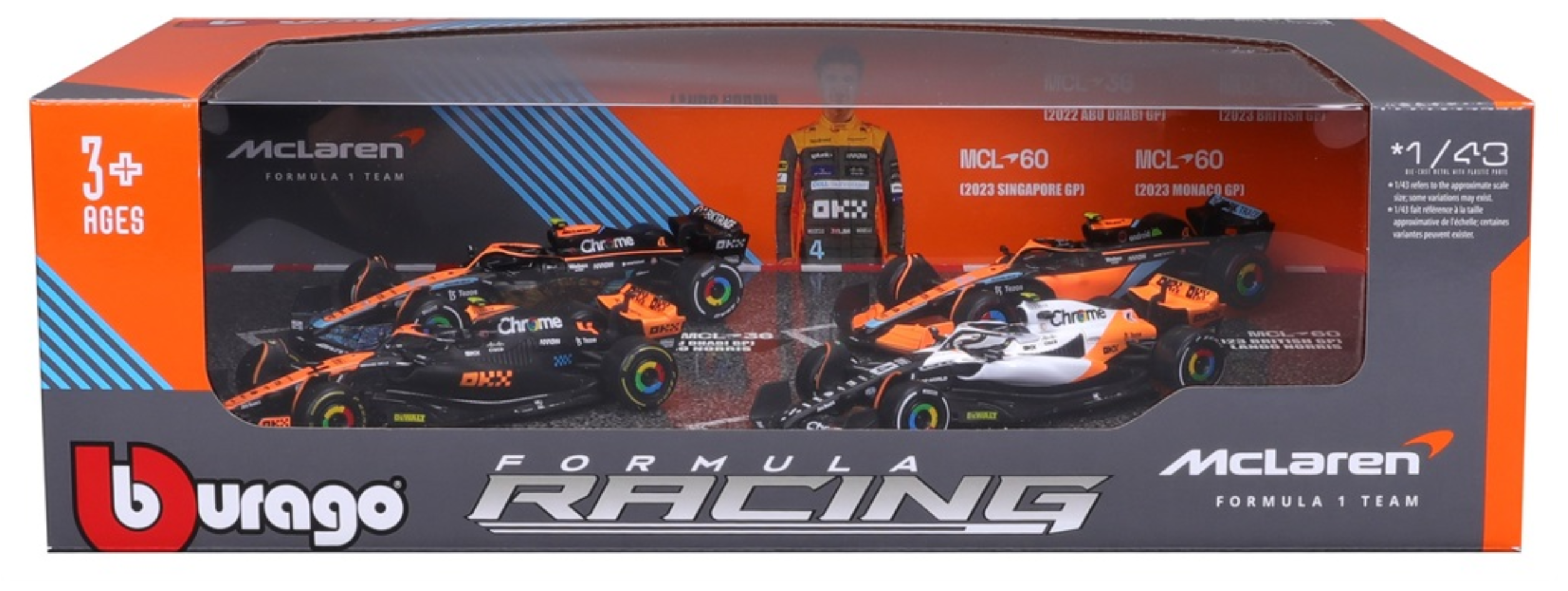 Bburago F1 Gift Set 1:43 McLaren #4 Norris - 4 piece Gift Pack