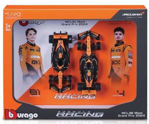 Bburago F1 Gift Set 1:43 2024 McLaren MCL38 - 2 piece Gift Pack