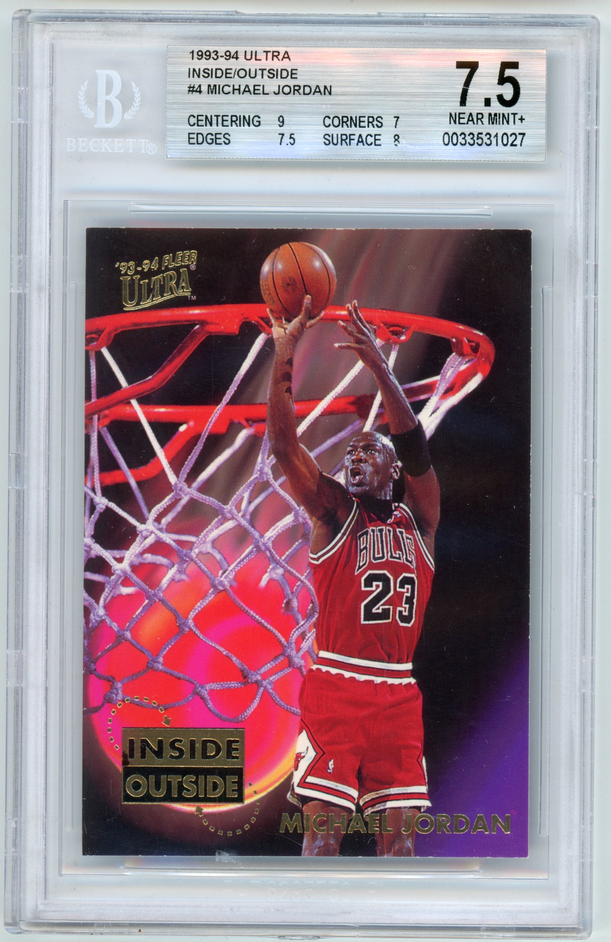 1993-94 Ultra Inside/Outside - Michael Jordan BGS 7.5
