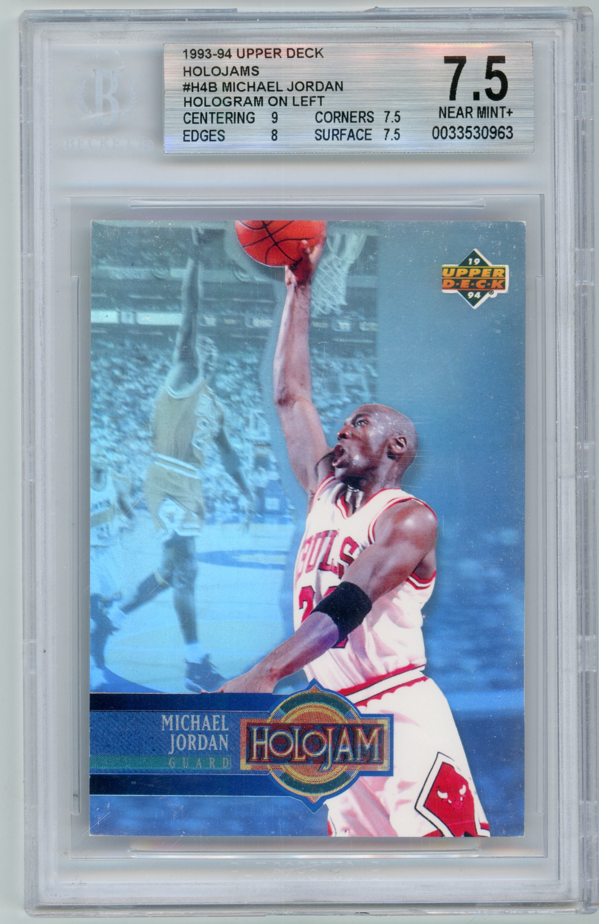 1993-94 Upper Deck Holojams - Michael Jordan/Hologram on left BGS 7.5