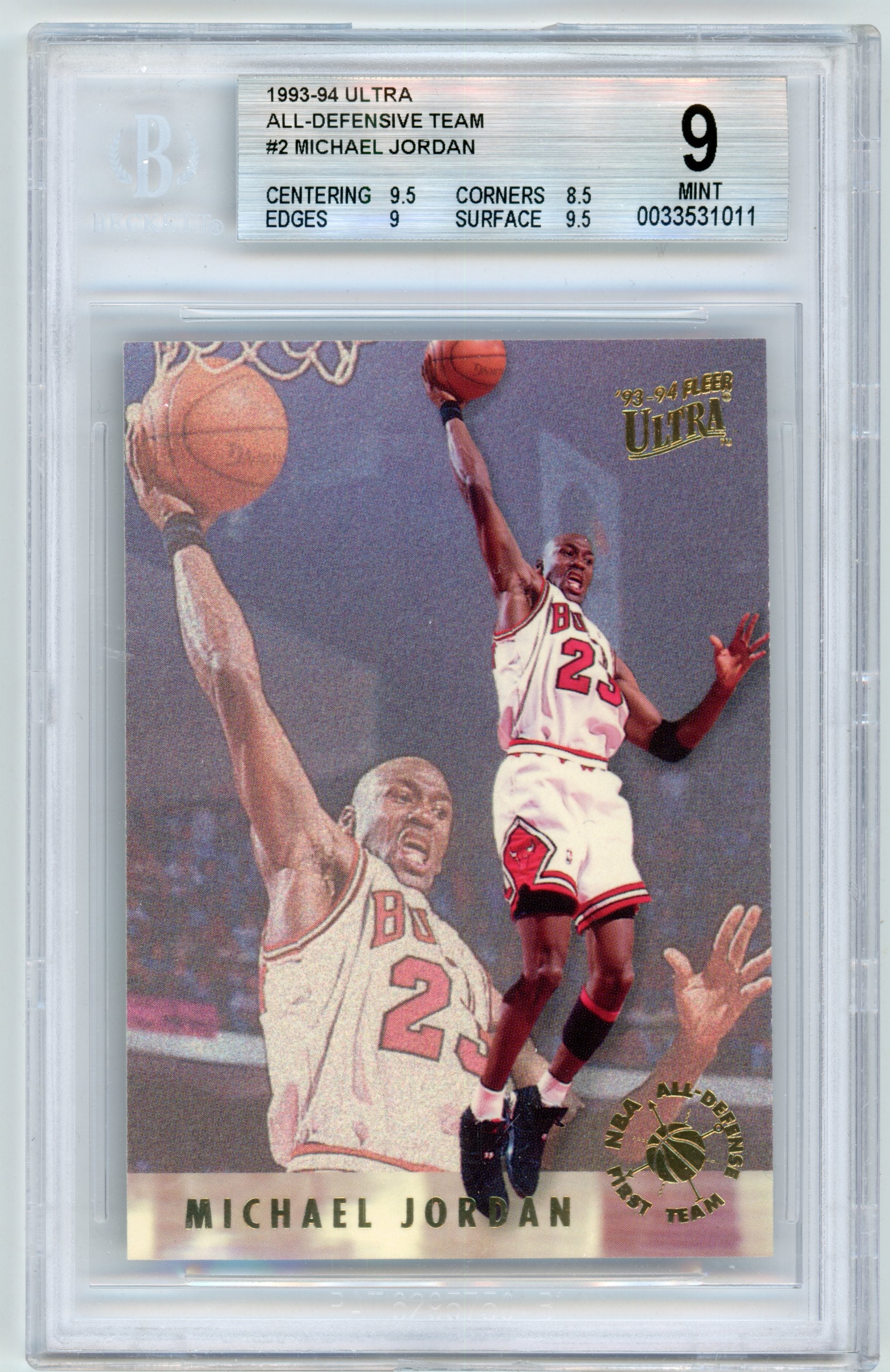 1993-94 Ultra All-Defensive - Michael Jordan BGS 9