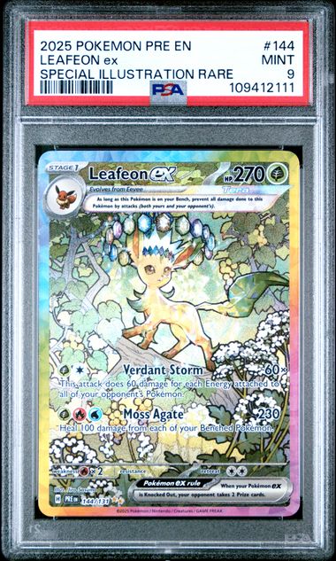 PRISMATIC EVOLUTIONS #144 LEAFEON ex SPECIAL ILLUSTRATION RARE PSA 9