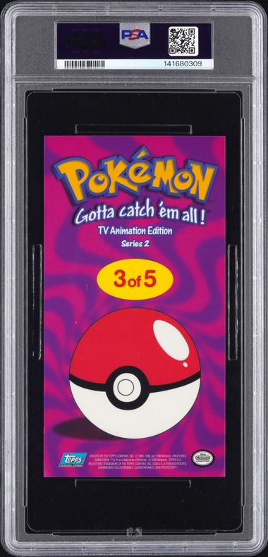 2000 TOPPS POKEMON TV ANIMATION SERIES 2 OVERSIZED TIN TOPPER #3 TEAM ROCKET ANIM.SE.2-OVRSZD.TIN TPPR. PSA 9