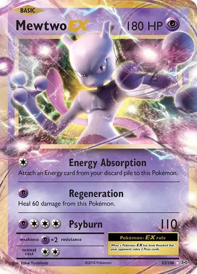 Mewtwo EX Pokemon • Ultra Rare • 52/108 (B)