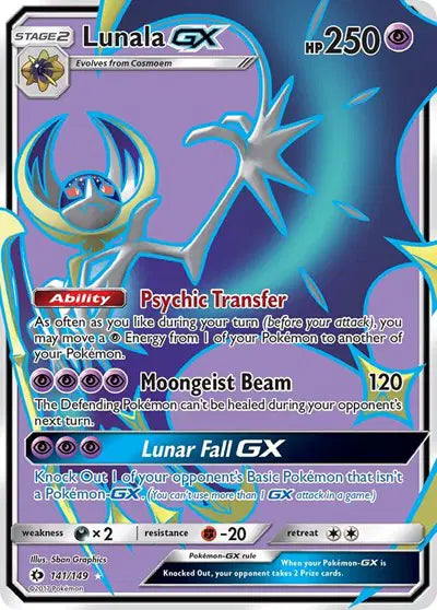 Lunala GX (Full Art) Pokemon • Ultra Rare • 141 (B)