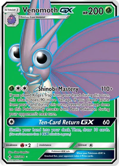 Venomoth GX - Ultra Rare - 193/214