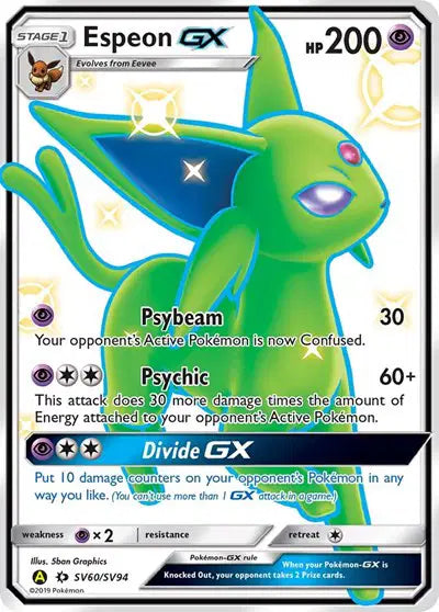 Espeon GX Pokemon • Shiny Holo Rare • SV60/SV94 (B)