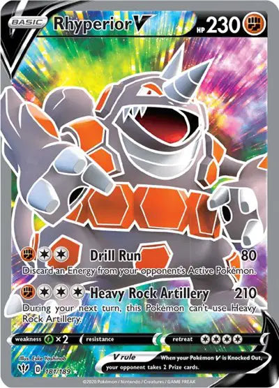Rhyperior V (Full Art) Pokemon • Ultra Rare • 181/189 (B)
