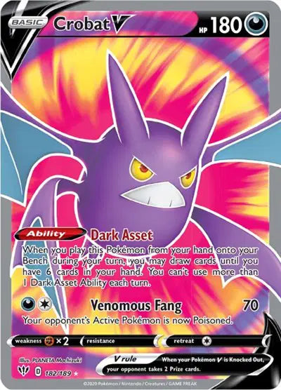 Crobat V (Full Art) Darkness Ablaze  Ultra Rare  182/189