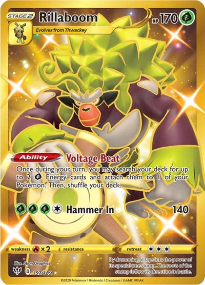 Rillaboom (Secret) Pokemon • Secret Rare • 197/189 (B)
