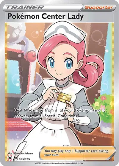 Pokemon Center Lady (Full Art) Vivid Voltage  Ultra Rare  185/185