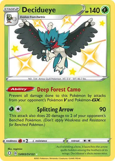 Decidueye Shining Fates: Shiny Vault  Shiny Holo Rare  SV003/SV122