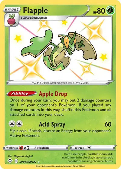 Flapple Shining Fates: Shiny Vault  Shiny Holo Rare  SV013/SV122
