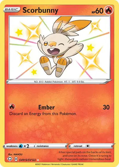 Scorbunny Shining Fates: Shiny Vault  Shiny Holo Rare  SV015/SV122