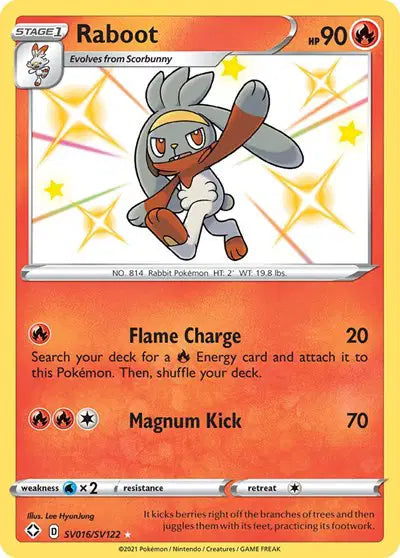 Raboot Shining Fates: Shiny Vault  Shiny Holo Rare  SV016/SV122