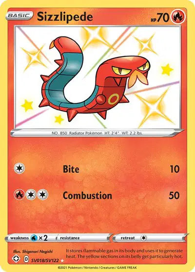 Slizzlipede Shining Fates: Shiny Vault  Shiny Holo Rare  SV018/SV122