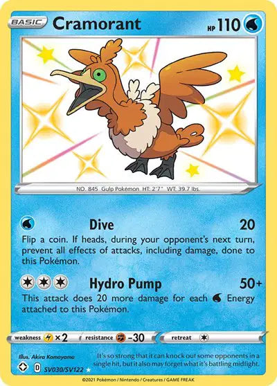 Cramorant Shining Fates: Shiny Vault  Shiny Holo Rare  SV030/SV122