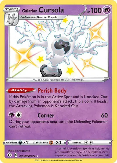 Galarian Cursola Shining Fates: Shiny Vault  Shiny Holo Rare  SV050/SV122