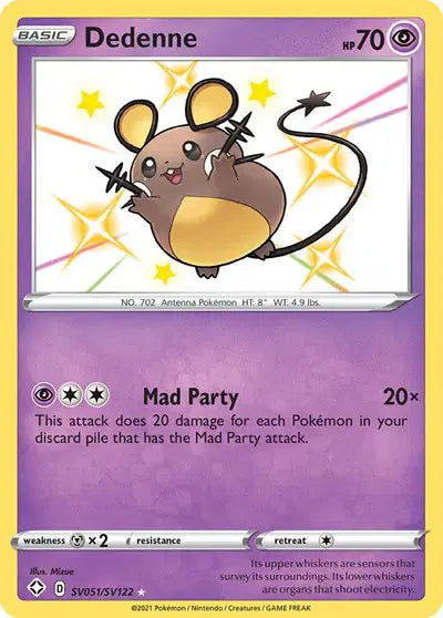 Dedenne Shining Fates: Shiny Vault  Shiny Holo Rare  SV051/SV122