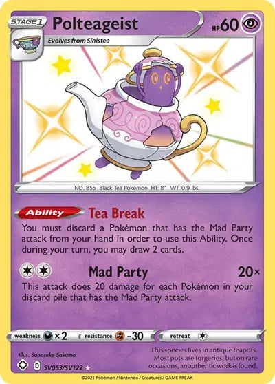 Polteageist Shining Fates: Shiny Vault  Shiny Holo Rare  SV053/SV122